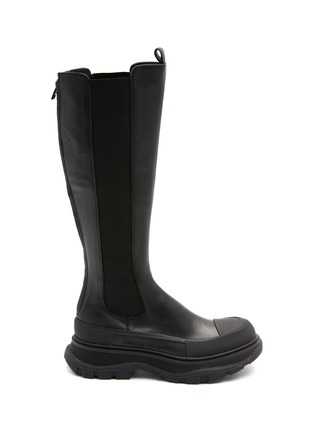 Main View - Click To Enlarge - ALEXANDER MCQUEEN - KNEE HIGH CALF LEATHER CHELSEA BOOTS