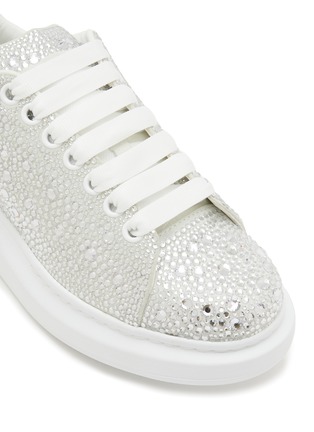Detail View - Click To Enlarge - ALEXANDER MCQUEEN - Strass Embellished Leather Oversized Sneakers