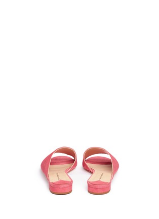 Back View - Click To Enlarge - FABIO RUSCONI - Slanted vamp suede slide sandals
