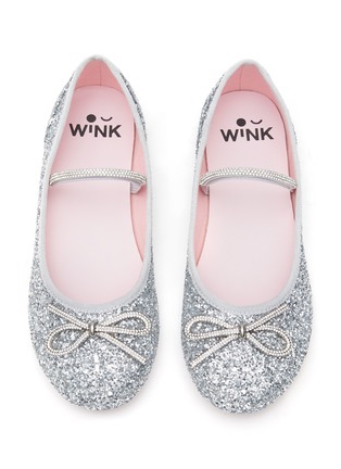 Figure View - Click To Enlarge - WINK - Maple Kids Glittered Ballerina Flats