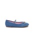 Main View - Click To Enlarge - WINK - ‘MAPLE’ CRYSTAL KNOT DENIM BALLERINA SHOES