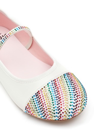 Detail View - Click To Enlarge - WINK - ‘CONFETTI’ RAINBOW CRYSTAL EMBELLISHED KIDS BALLERINA FLATS