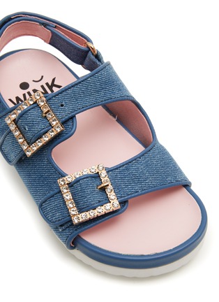Detail View - Click To Enlarge - WINK - Mini Ruby Kids Crystal Embellished Denim Slingback Sandals