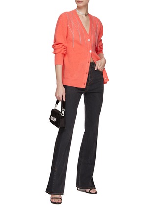 Figure View - Click To Enlarge - CRUSH COLLECTION - V-NECK SPARKLING STRAP CASHMERE CARDIGAN