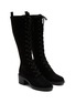 Detail View - Click To Enlarge - GIANVITO ROSSI - ‘Foster’ Suede Lace Up Tall Boots