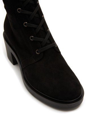 Detail View - Click To Enlarge - GIANVITO ROSSI - ‘Foster’ Suede Lace Up Tall Boots