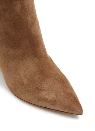 Detail View - Click To Enlarge - GIANVITO ROSSI - 85 POINT TOE SUEDE OVER-THE-KNEE BOOTS