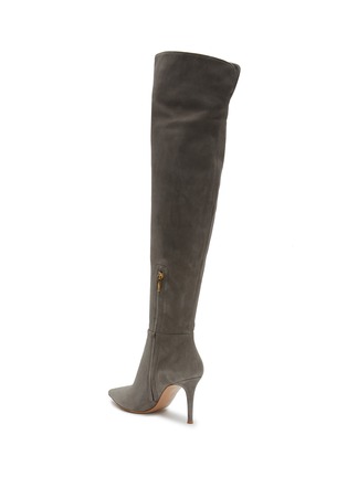  - GIANVITO ROSSI - 85 POINT TOE SUEDE OVER-THE-KNEE BOOTS