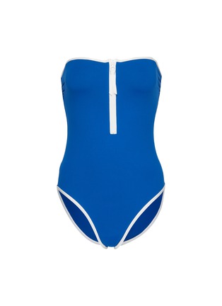 Main View - Click To Enlarge - ERES - ‘CRAWL’ STRAPLESS FRONT ZIP ONEPIECE SWIMSUIT