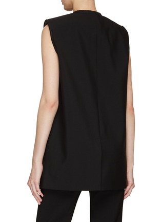 Back View - Click To Enlarge - ALEXANDER MCQUEEN - Wool Sleeveless Boxy Double-Breasted Vest
