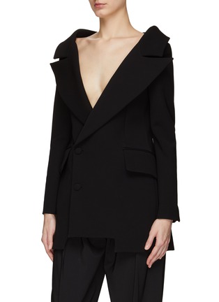 Detail View - Click To Enlarge - A.W.A.K.E. MODE - Detachable Cuffs And Collar Off Shoulder Blazer