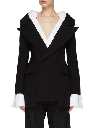 Main View - Click To Enlarge - A.W.A.K.E. MODE - Detachable Cuffs And Collar Off Shoulder Blazer