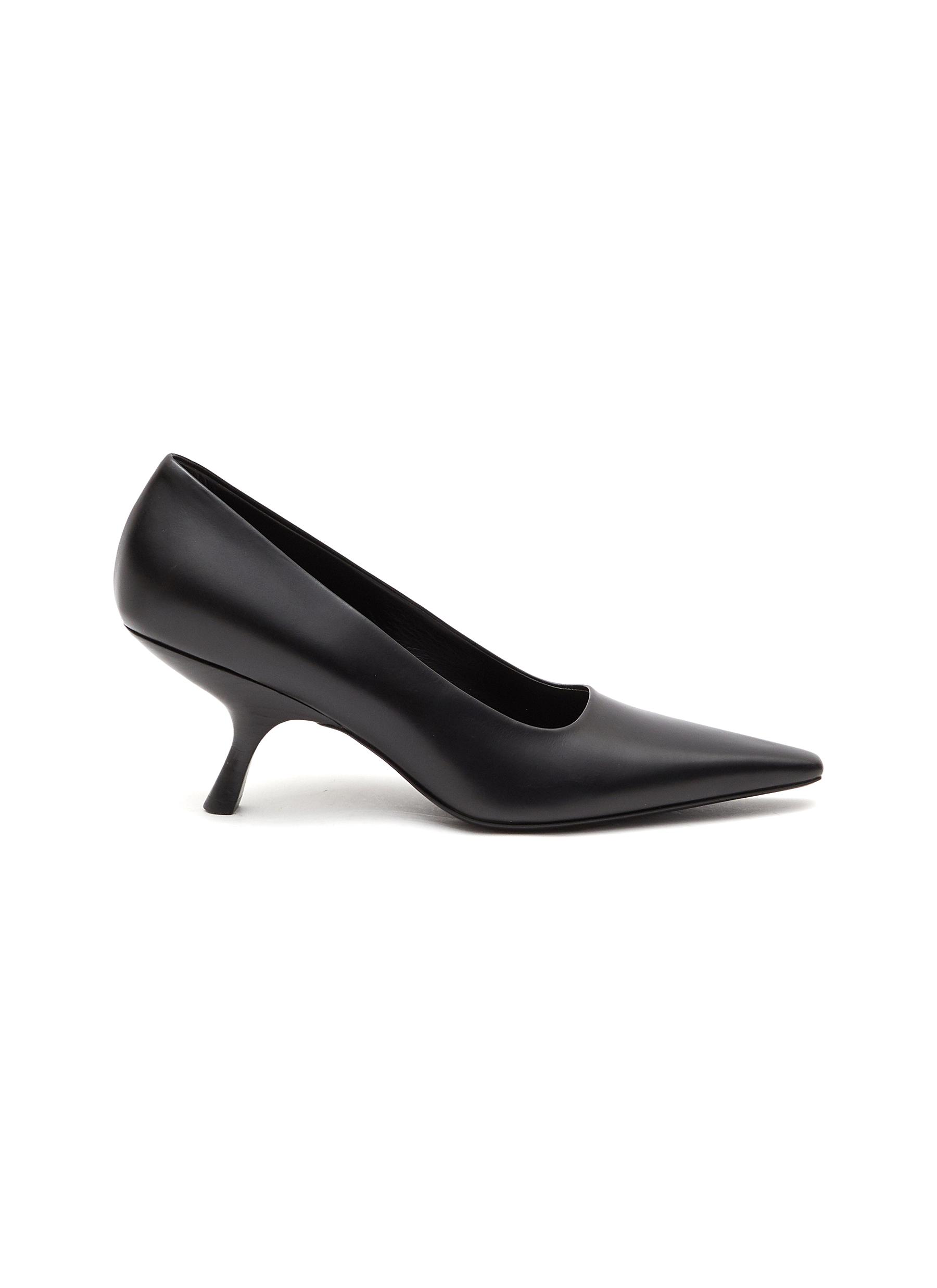 THE ROW SQUARE TOE SMOOTH CALFSKIN LEATHER PUMPS