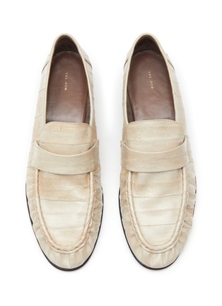 Detail View - Click To Enlarge - THE ROW - ALMOND TOE FLAT EEL SKIN LEATHER LOAFERS