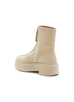  - THE ROW - Grained Leather Zipped Platform Boots