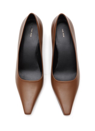 Detail View - Click To Enlarge - THE ROW - SQUARE TOE SMOOTH CALFSKIN LEATHER PUMPS