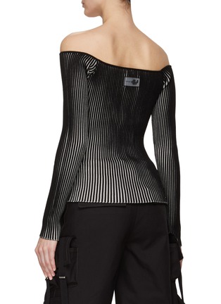 Back View - Click To Enlarge - EYTYS - ‘REED’ OFF THE SHOULDER LONG SLEEVE RIBBED KNIT TOP