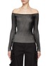 Main View - Click To Enlarge - EYTYS - ‘REED’ OFF THE SHOULDER LONG SLEEVE RIBBED KNIT TOP