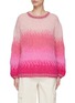 Main View - Click To Enlarge - ROSE CARMINE - CREWNECK GRADIENT TIE&DYE SWEATER