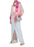 Figure View - Click To Enlarge - ROSE CARMINE - COLOUR BLOCK CROPPED MINI JACKET