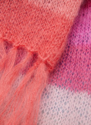 Detail View - Click To Enlarge - ROSE CARMINE - 12-COLOUR FRINGED SCARF