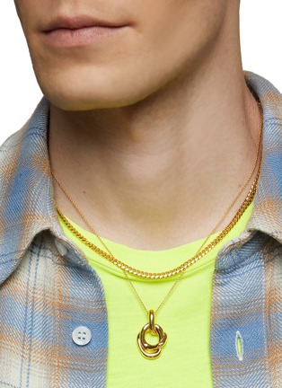 Figure View - Click To Enlarge - MISSOMA - GOLD-TONED METAL DOUBLE MOLTEN PENDANT CHAIN NECKLACE