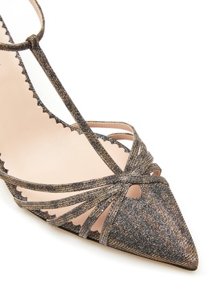 Detail View - Click To Enlarge - SJP BY SARAH JESSICA PARKER - ‘Carrie’ 70 Glittered Leopard Pattern T-Bar Point Toe Pumps