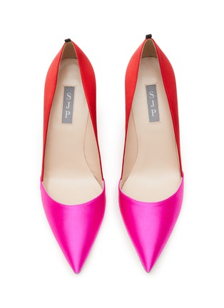 Detail View - Click To Enlarge - SJP BY SARAH JESSICA PARKER - ‘Rampling’ 70 Bicoloured Satin Point Toe Pumps