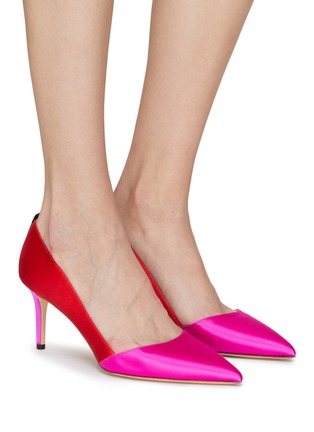 Figure View - Click To Enlarge - SJP BY SARAH JESSICA PARKER - ‘Rampling’ 70 Bicoloured Satin Point Toe Pumps