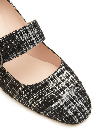 Detail View - Click To Enlarge - SJP BY SARAH JESSICA PARKER - ‘Tartt’ 50 Buckled Strap Tweed Mary Jane Heels
