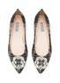 Detail View - Click To Enlarge - SJP BY SARAH JESSICA PARKER - ‘Sonnet’ Crystal-Embellished Buckle Tweed Point Toe Flats