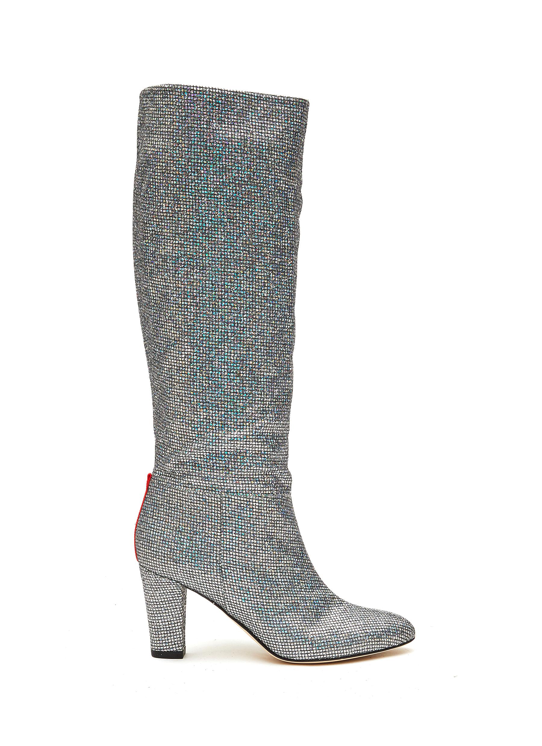 'Studio' 75 Glittered Mesh Tall Boots