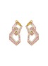 Main View - Click To Enlarge - KAVANT & SHARART - ‘Origami Link No.5’ Diamond Pink Sapphire 18K Gold Earrings