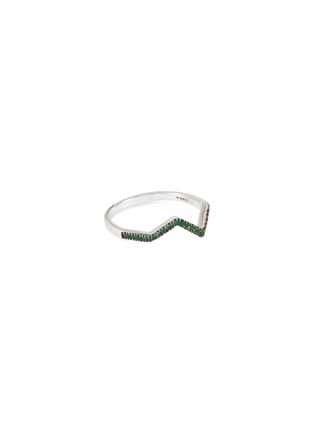 Main View - Click To Enlarge - KAVANT & SHARART - ‘Origami’ Ziggy Micro Tsavorite Garnet 18K White Gold Ring