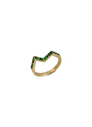 Main View - Click To Enlarge - KAVANT & SHARART - ‘Origami Ziggy’ Tsavorite 18K Gold Ziggy Step Ring