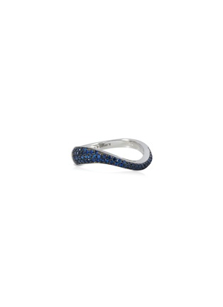 Main View - Click To Enlarge - KAVANT & SHARART - ‘Talay’ Micro Sapphire Pavé 18K White Gold Wave Ring