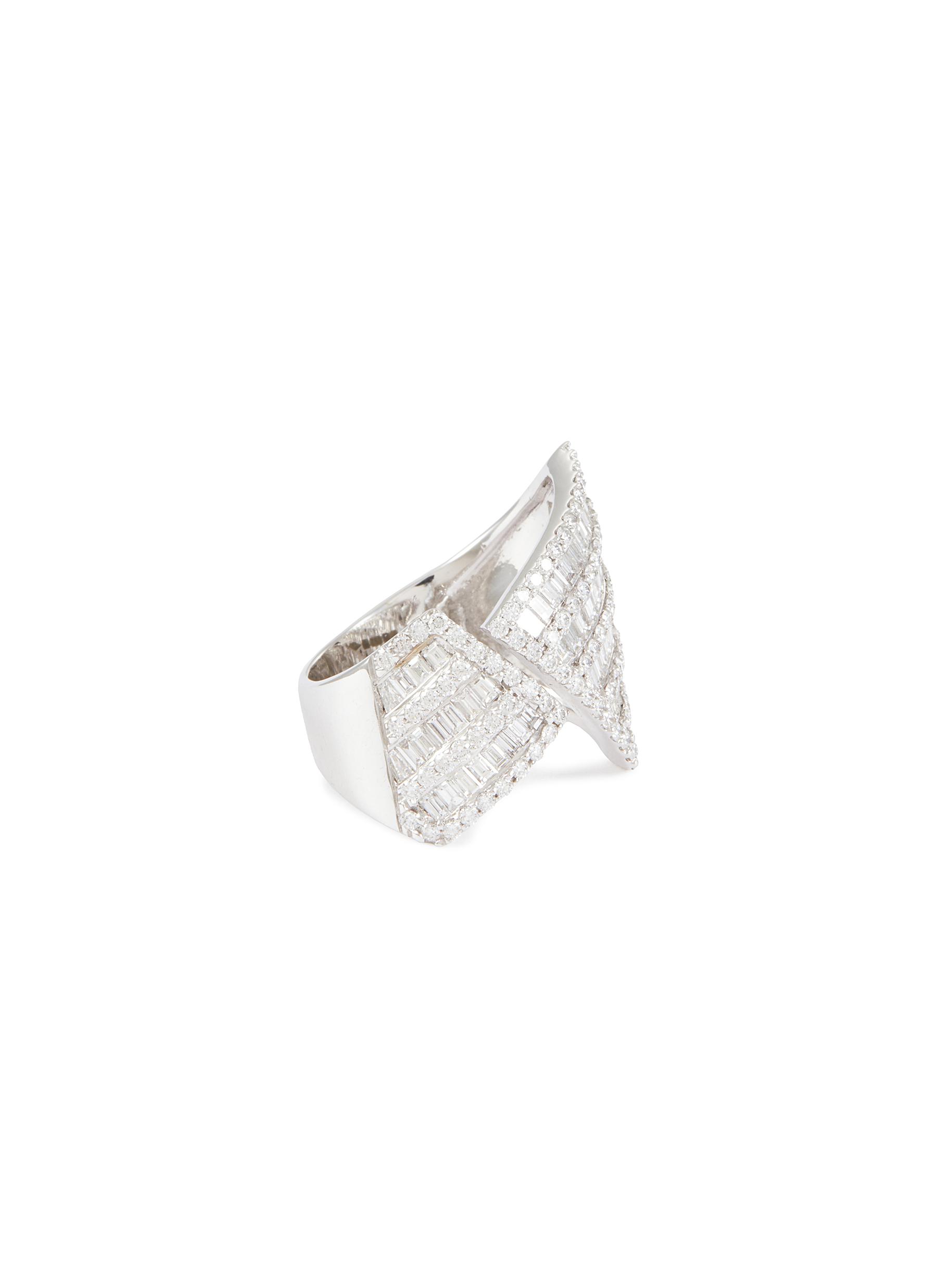 ‘Origami' Diamond 18K White Gold Asymmetry Ring