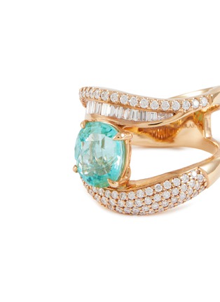Detail View - Click To Enlarge - KAVANT & SHARART - ‘Talay’ Diamond Paraiba Tourmaline 18K Rose Gold Ring