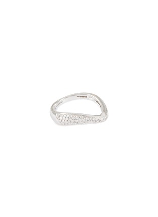 Main View - Click To Enlarge - KAVANT & SHARART - ‘Talay’ Micro Diamond Pavé 18K White Gold Wave Ring