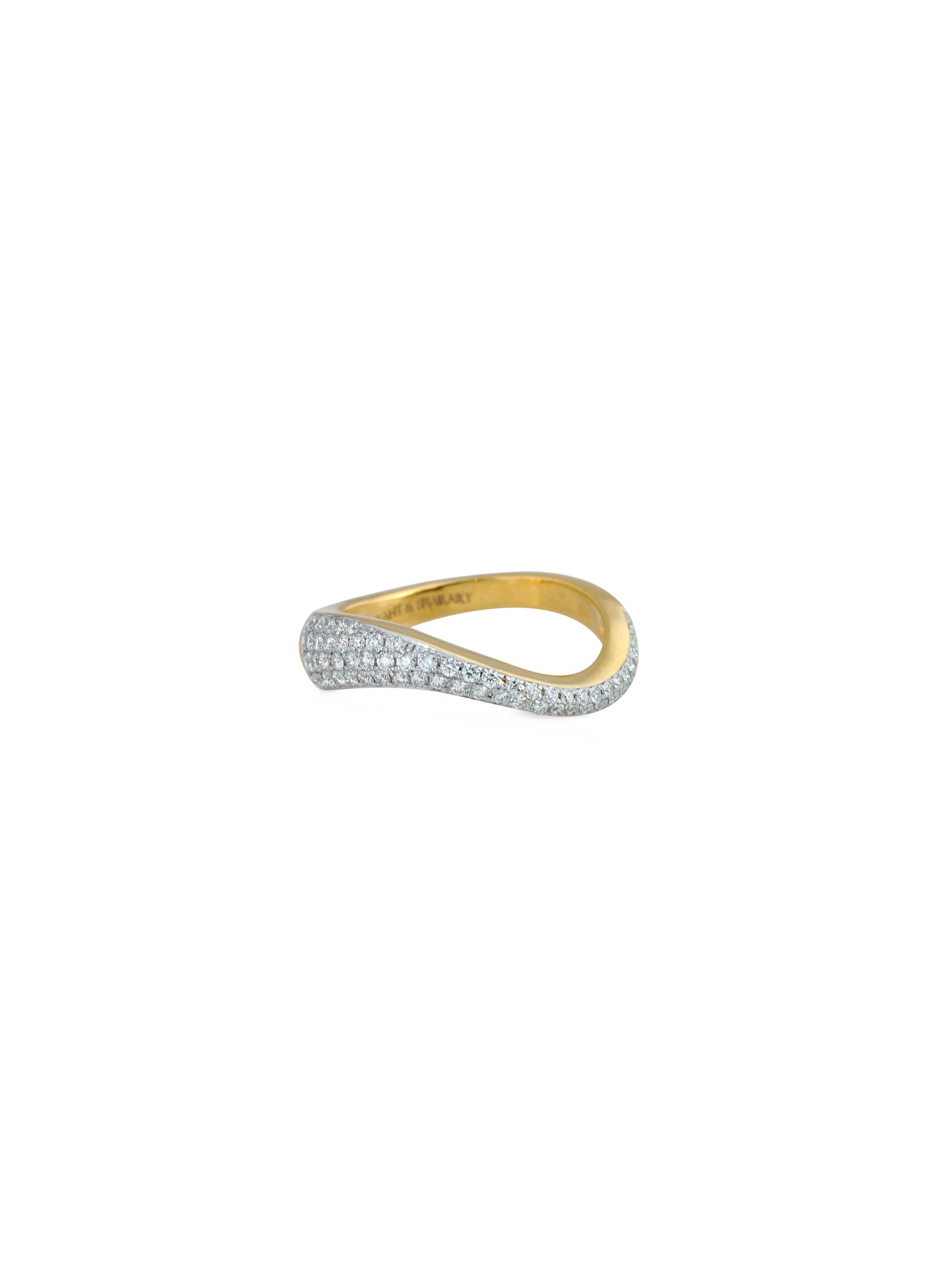 KAVANT & SHARART ‘Talay' Micro Diamond Pavé 18K Gold Wave Ring