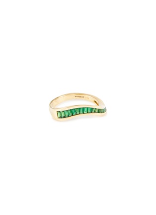 Main View - Click To Enlarge - KAVANT & SHARART - ‘Talay’ Baguette Cut Tsavorite 18K Gold Wave Ring
