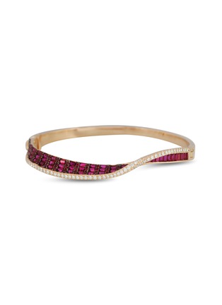 Main View - Click To Enlarge - KAVANT & SHARART - ‘Talay’ Diamond Ruby 18K Rose Gold Bangle