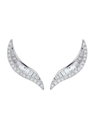 Main View - Click To Enlarge - KAVANT & SHARART - ‘Talay’ Diamond 18K White Gold Wave Stud Earrings