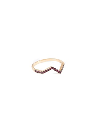 Main View - Click To Enlarge - KAVANT & SHARART - ‘Origami Ziggy’ Micro Ruby 18K Rose Gold Ring