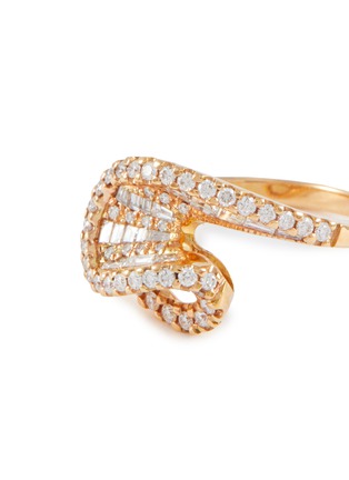 Detail View - Click To Enlarge - KAVANT & SHARART - ‘Talay’ Diamond 18K Rose Gold Mini Wave Ring