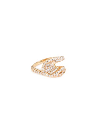 Main View - Click To Enlarge - KAVANT & SHARART - ‘Talay’ Diamond 18K Rose Gold Mini Wave Ring