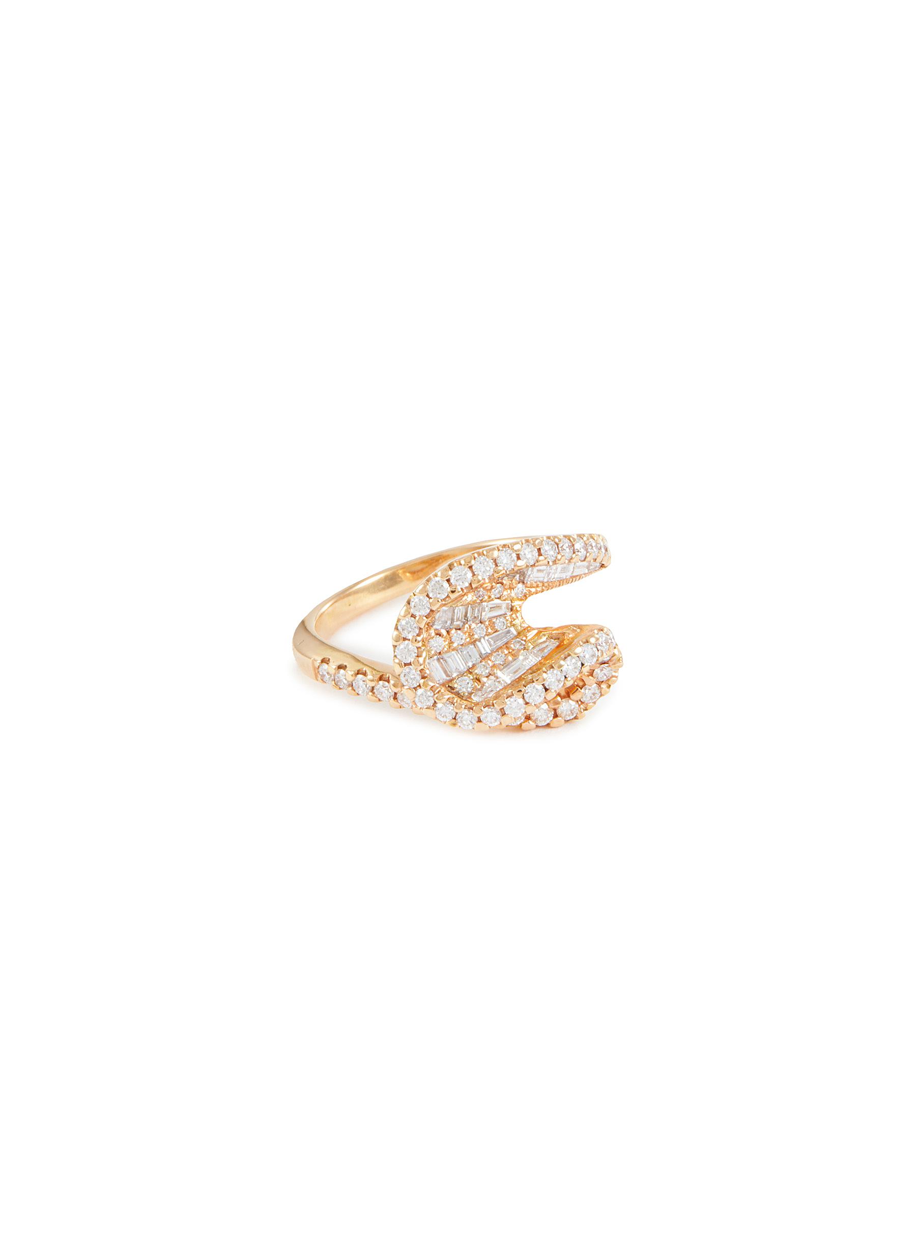 â€˜Talay’ Diamond 18K Rose Gold Mini Wave Ring
