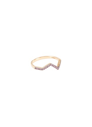 Main View - Click To Enlarge - KAVANT & SHARART - ‘Origami Ziggy’ Micro Pink Sapphire 18K Rose Gold Ring