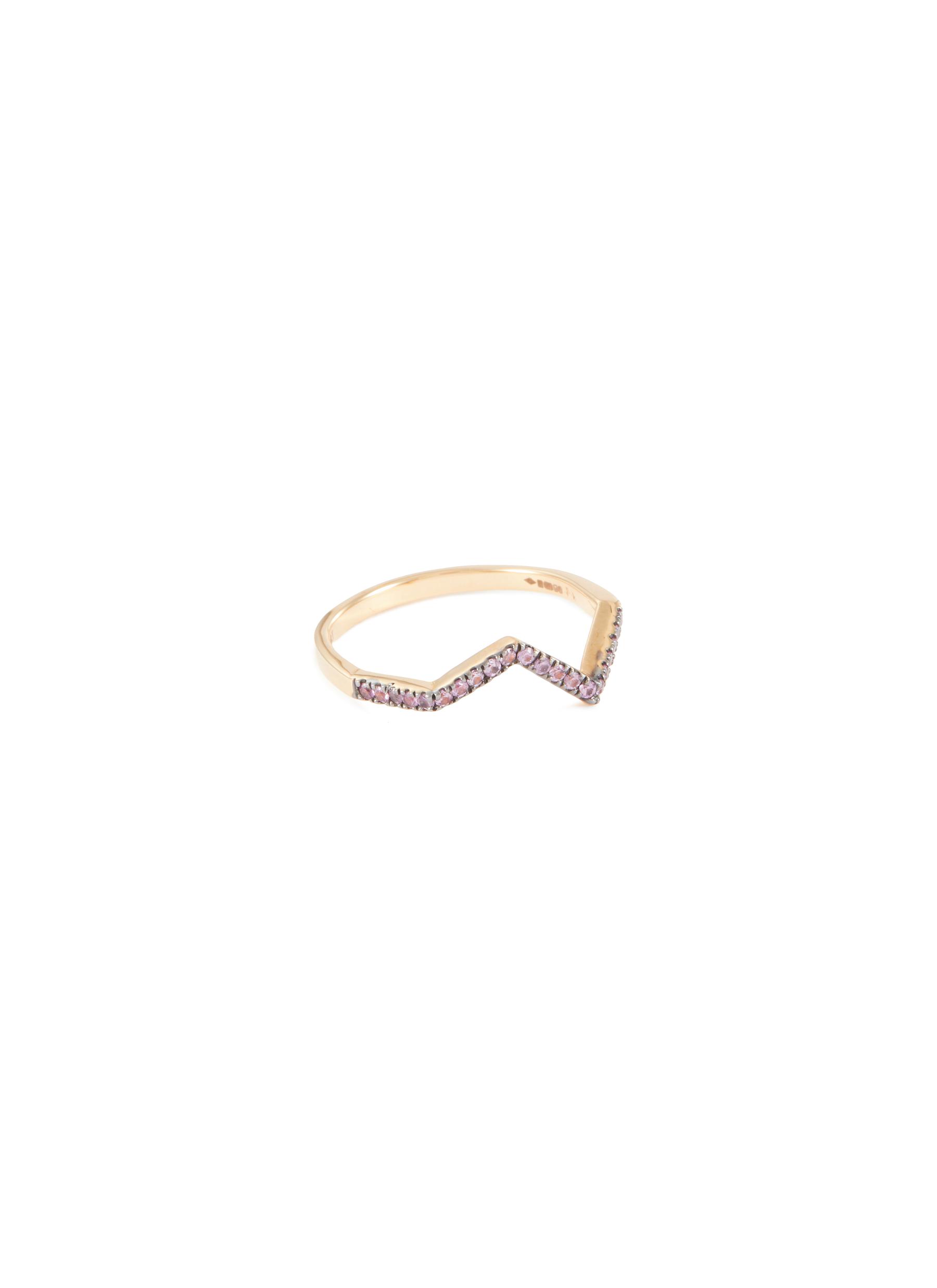 KAVANT & SHARART ‘Origami Ziggy' Micro Pink Sapphire 18K Rose Gold Ring