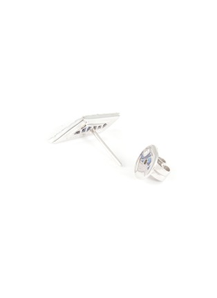 Detail View - Click To Enlarge - KAVANT & SHARART - ‘Origami’ Diamond Sapphire 18K White Gold Palm Leaf Earrings